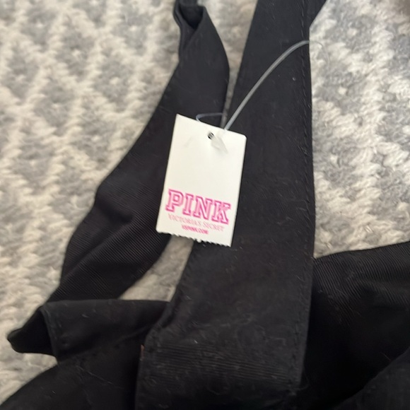 Pink Large Tote Bag Black and Silver Iridescent NWT - Picture 4 of 9